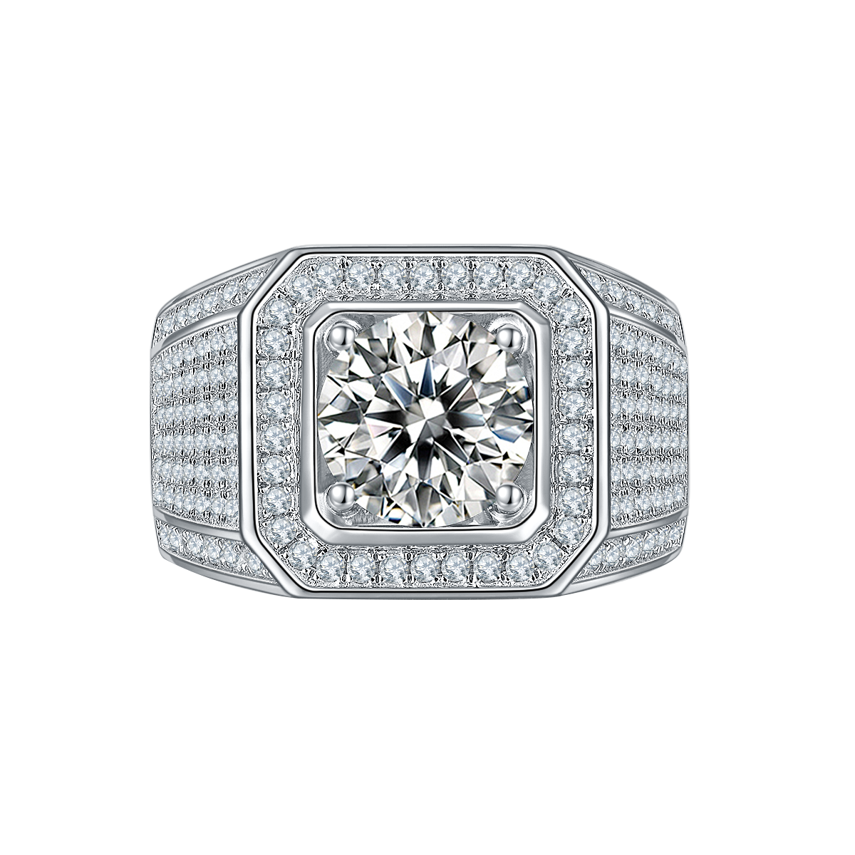 Men's Square Classic Lab Diamond Vintage Ring