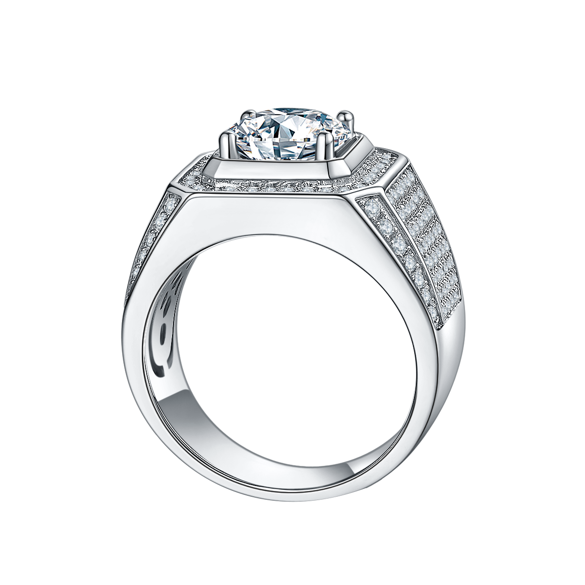 Men's Square Classic Lab Diamond Vintage Ring