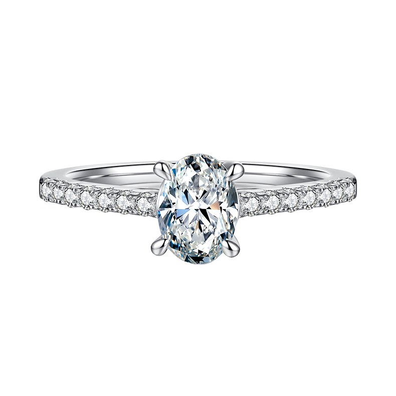 Oval Cut Halo Laboratory Diamond Engagement Ring