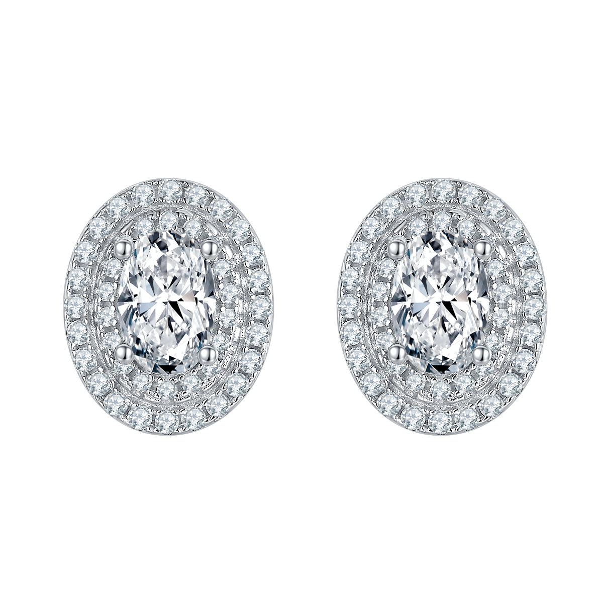 Oval Lab Grown Diamond Stud Earrings