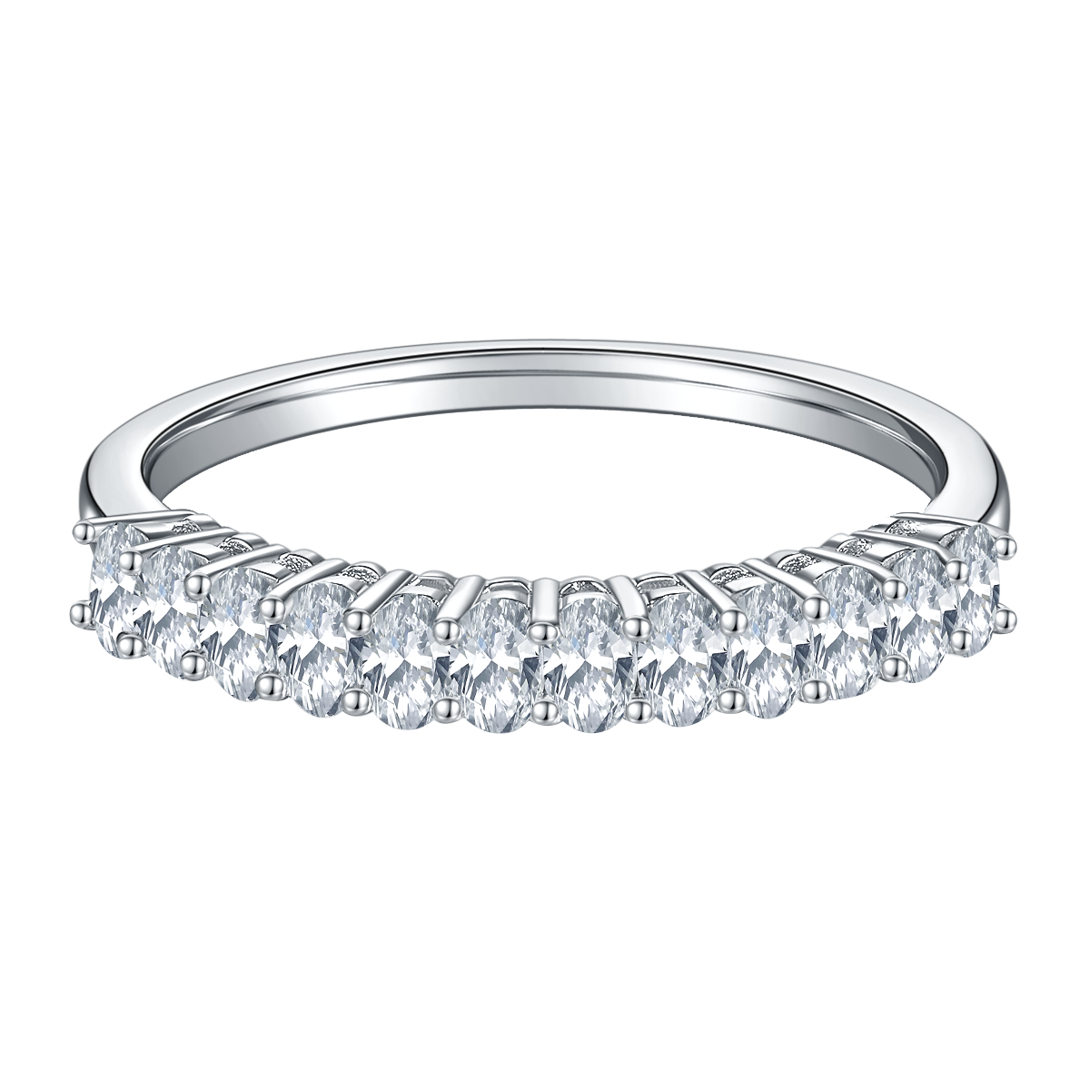 Oval Shape Lab Diamond Anniversary Band