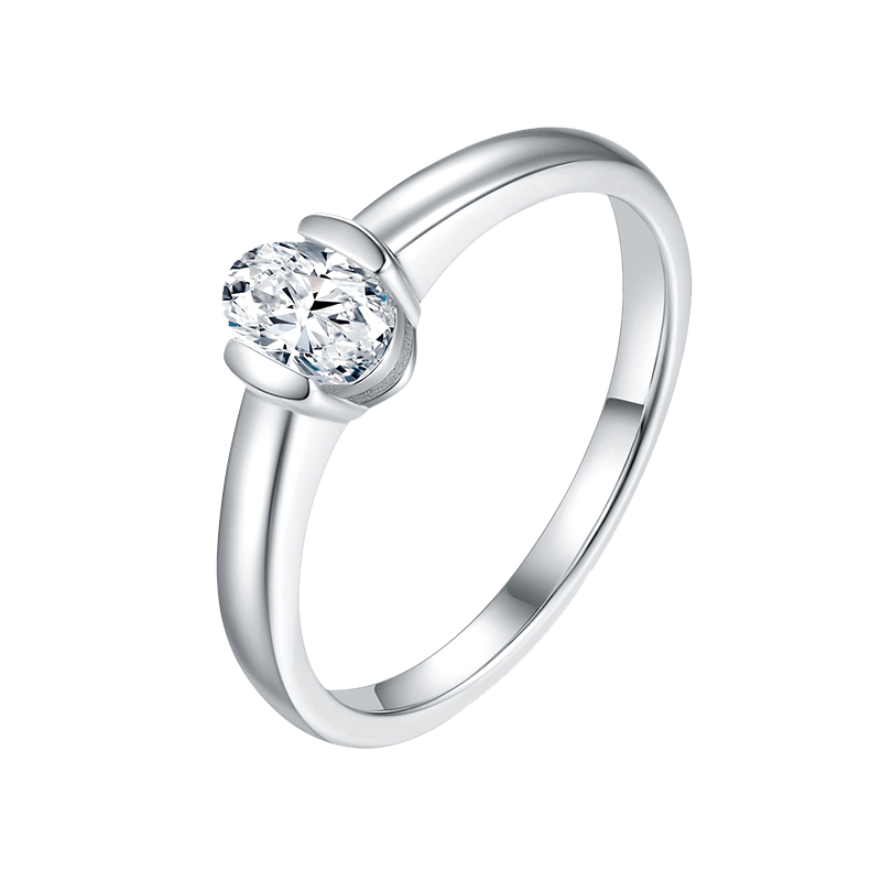 Oval Shape lab-grown diamond Solitaire Ring