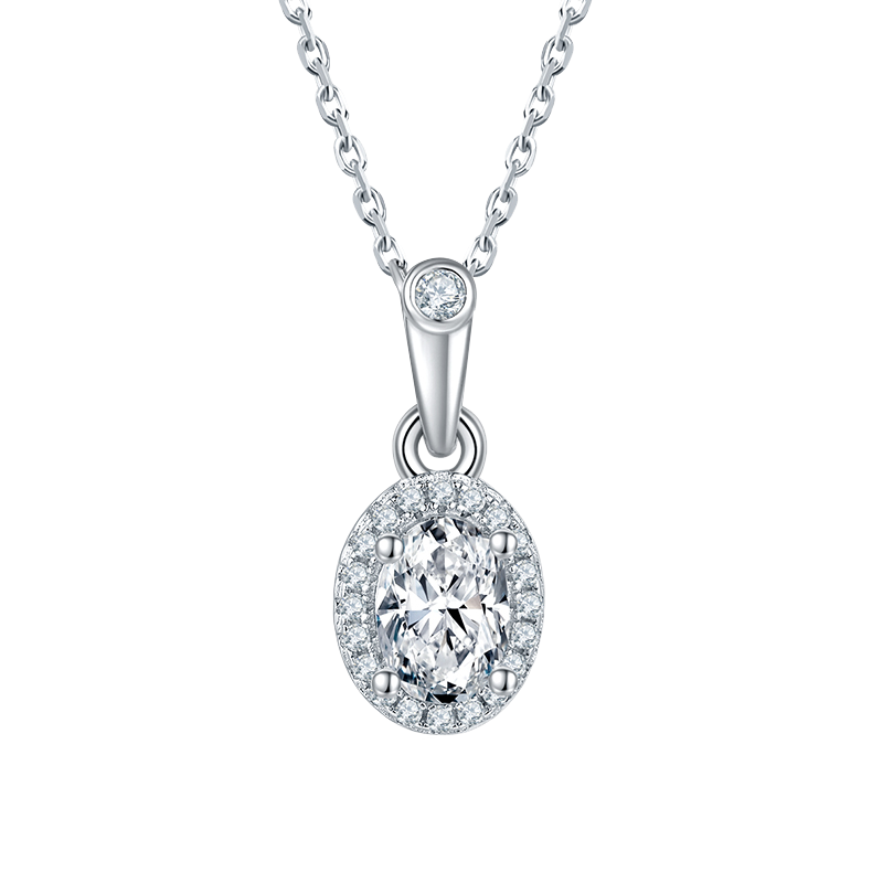 Shape Lab Grown Diamond Halo Necklace