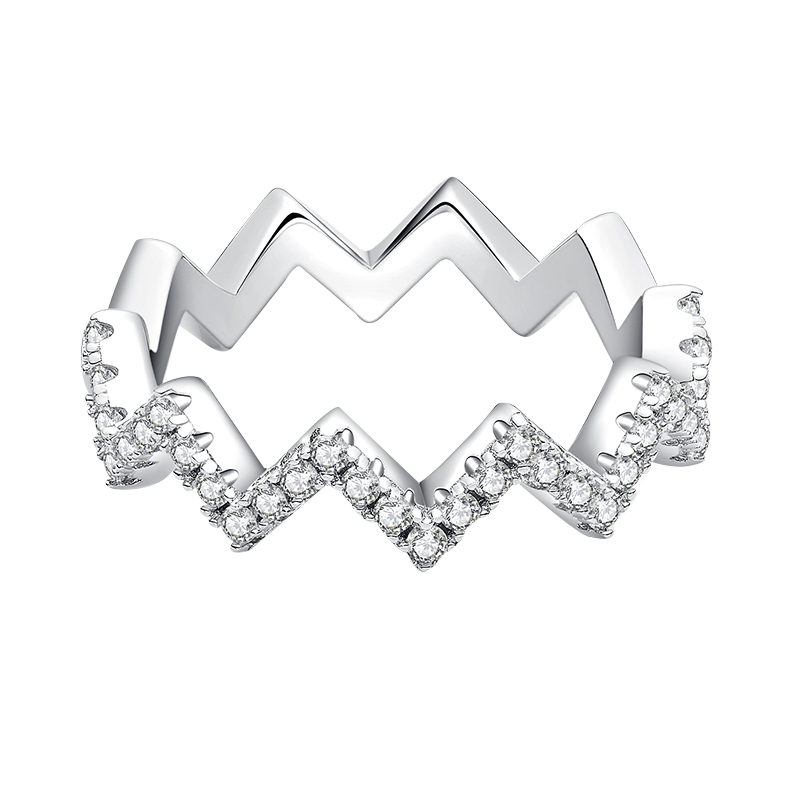 Peak Shape Single Hoop Eternity Round Lab Diamond Ring