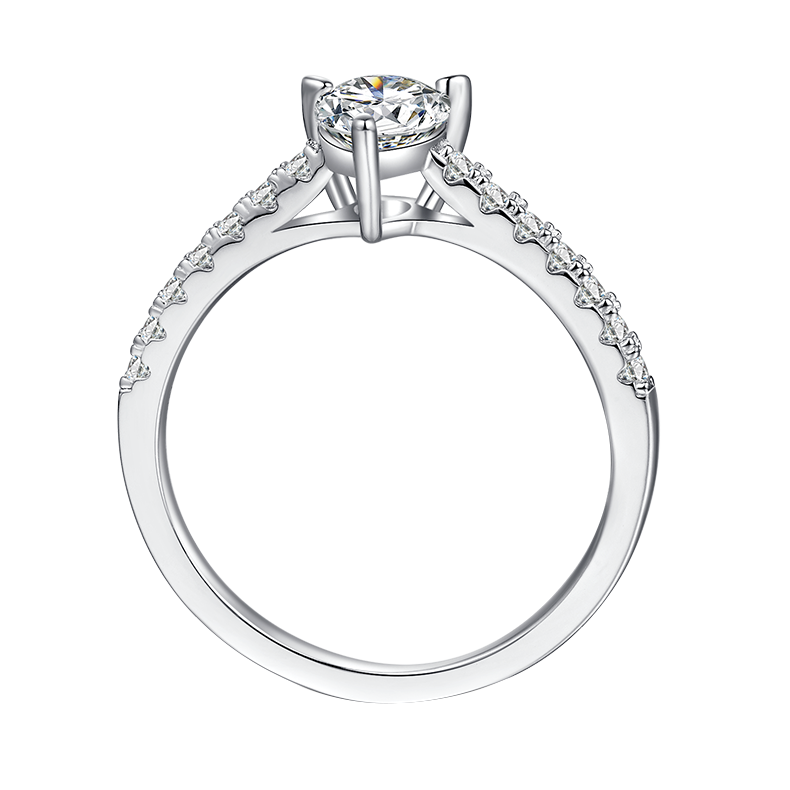 Pear Cut Laboratory Diamond Side Stone Engagement Ring