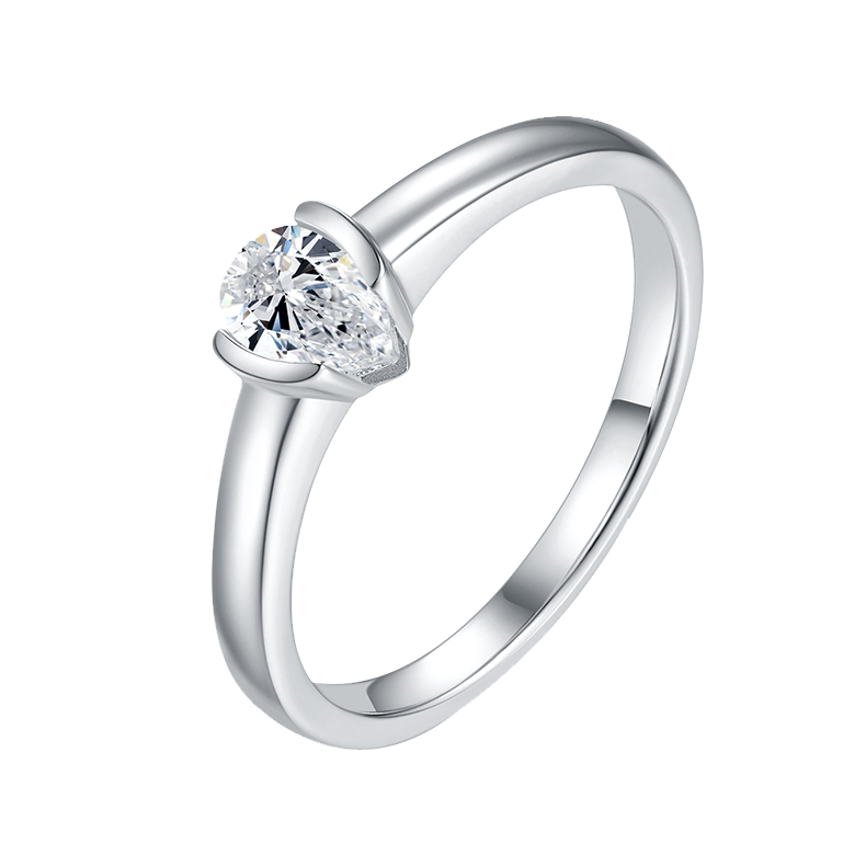 Pear Shape lab-grown diamond Solitaire Ring