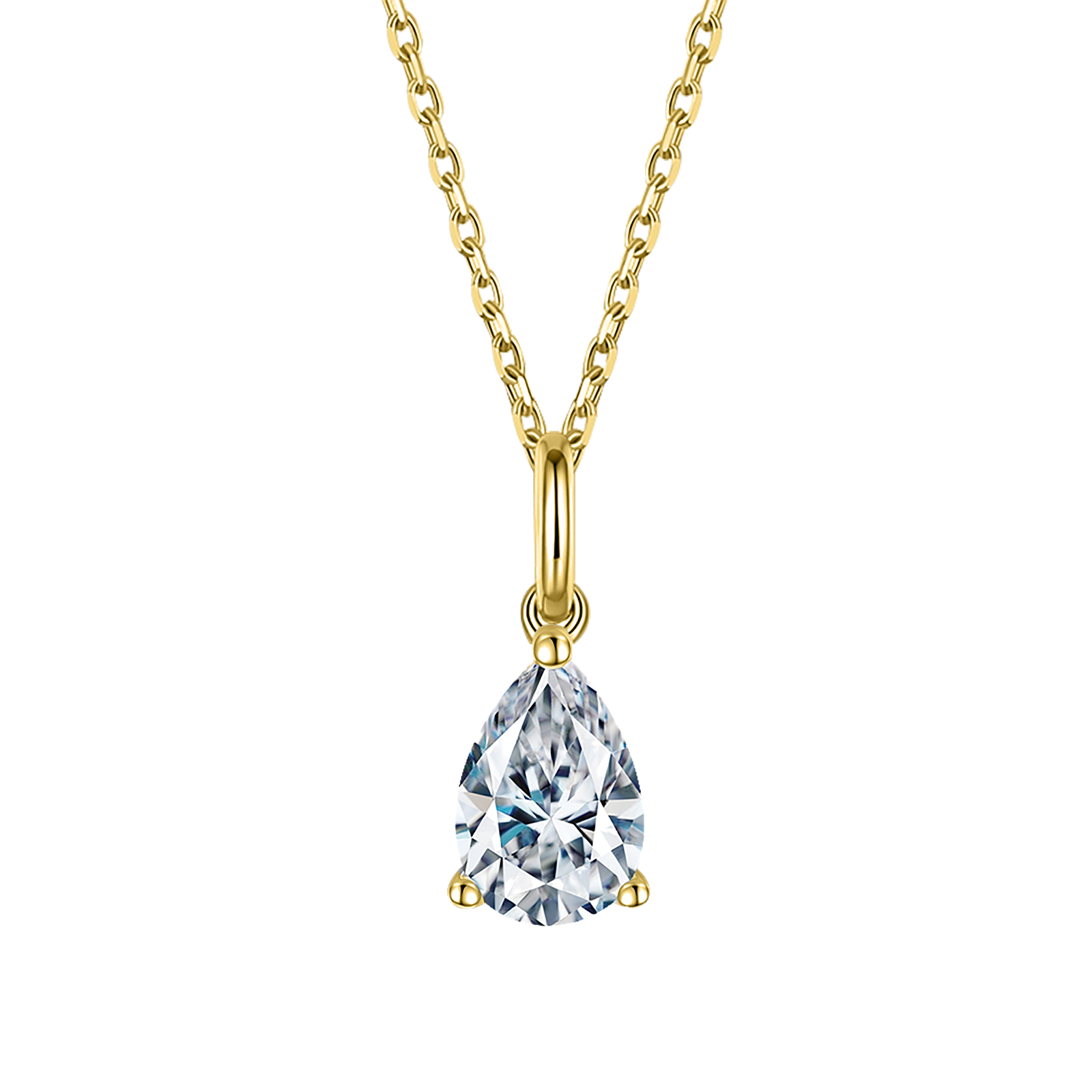 Pear Lab Grown Diamond 14K Gold necklace