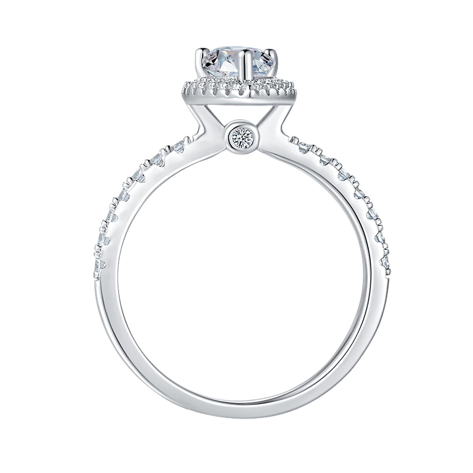 Pear Shape Lab Grown Diamond 14K Gold Halo Ring