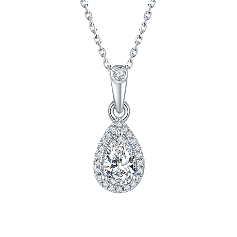 Pear shaped Lab Grown Diamond necklace In 18k Gold(1.17 ct. tw.)DEVS2+-1