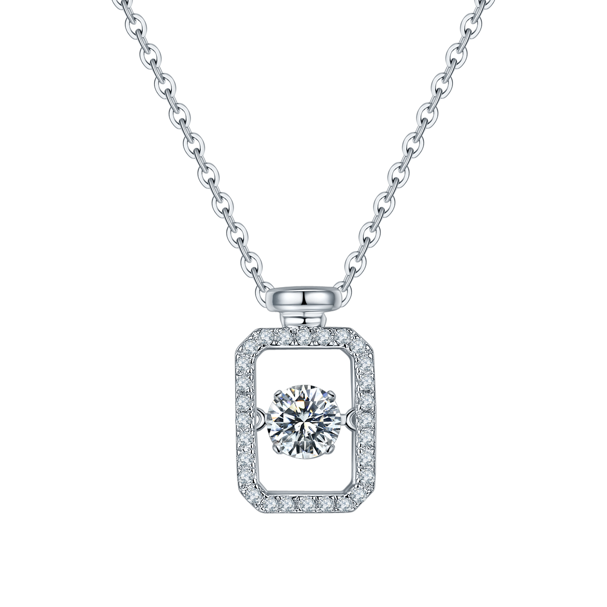 Perfume Bottle Pendant Lab Grows Diamond Necklaces