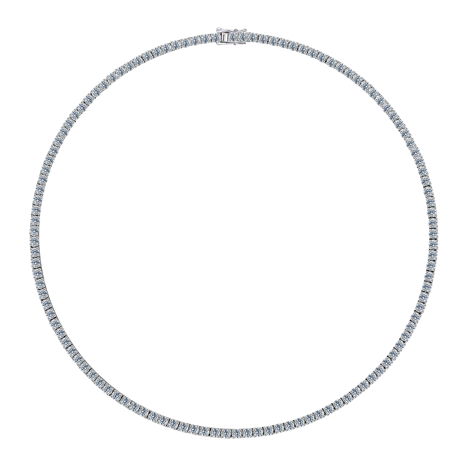 Round Lab-Grown Diamond Tennis Necklace