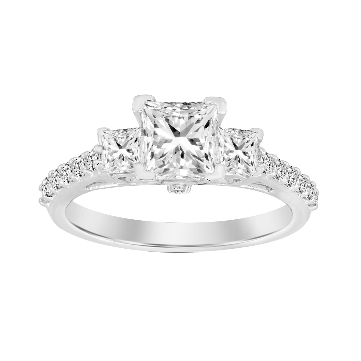 Princess Lab-Grown Diamond Three-Stone Ring