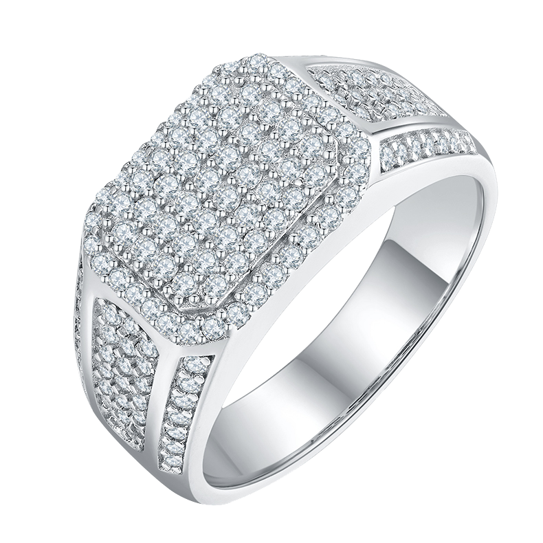 Prong Setting Round Diamond Mens Ring