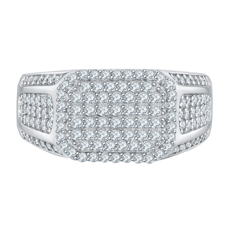 Prong Setting Round Diamond Mens Ring