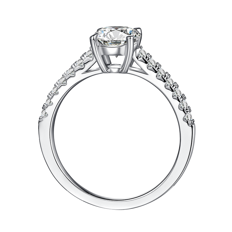 Round Cut Halo Laboratory Diamond Engagement Ring