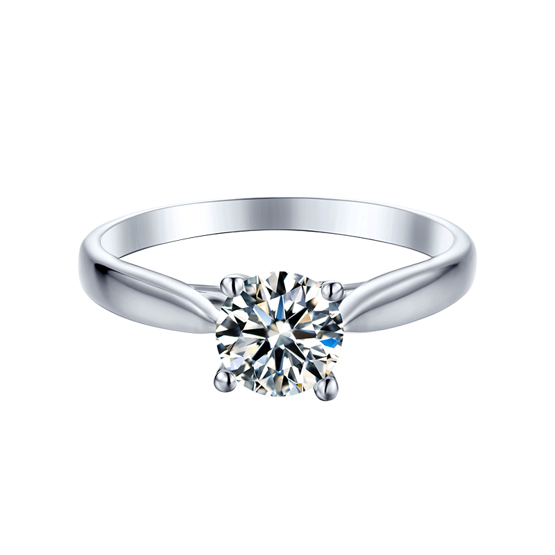 Round Four Prong Lab Diamond Solitaire Ring