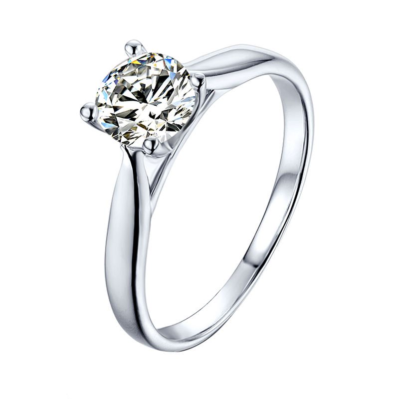 Round Four Prong Lab Diamond Solitaire Ring