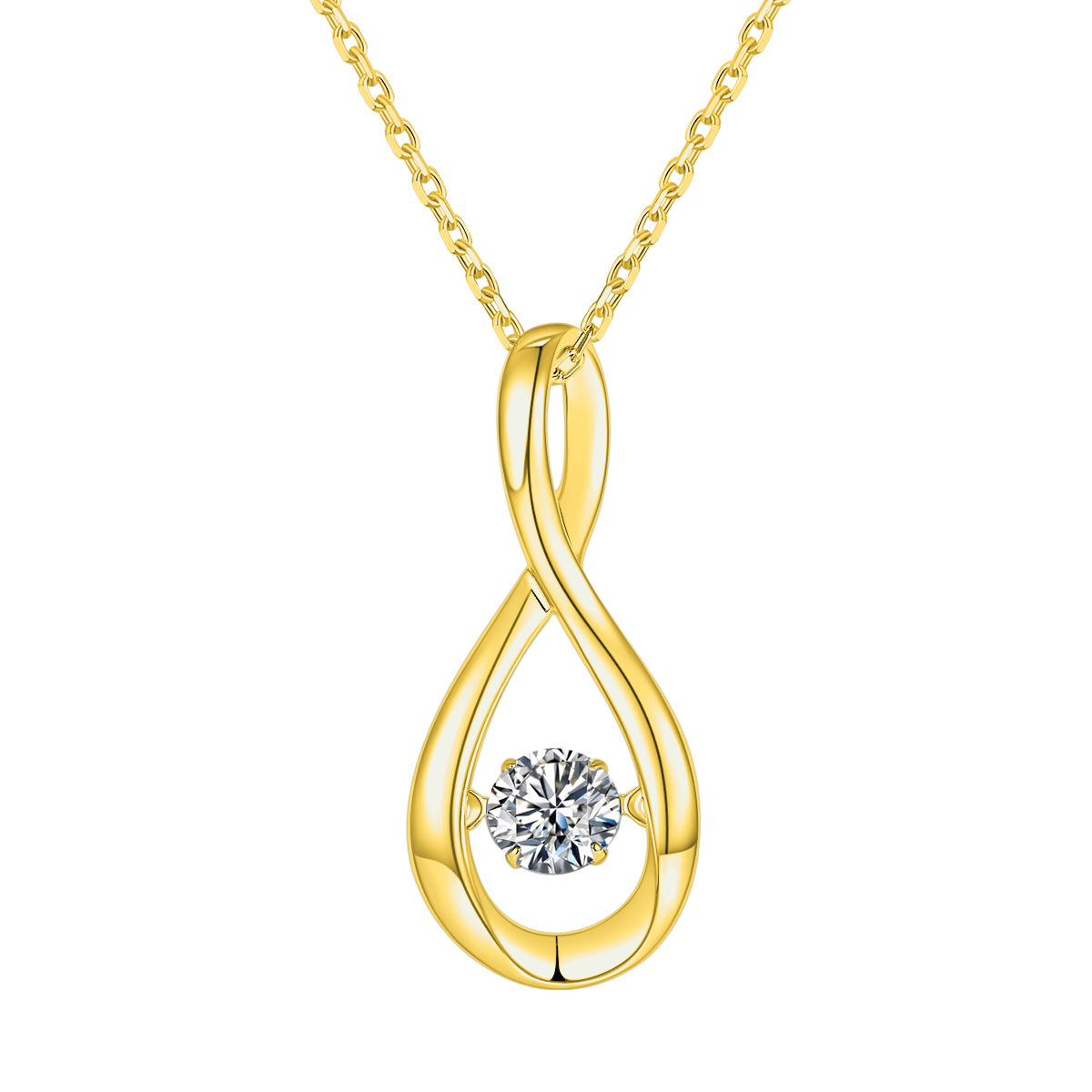 Round Lab-Grown Diamond Drop Pendant Necklace