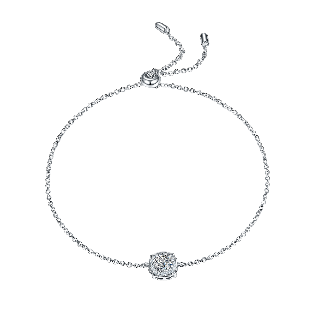 Round Lab-Grown Diamond Halo Bracelet