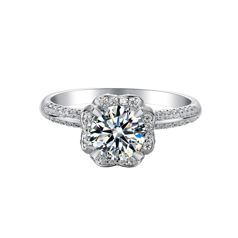 Round Lab-Grown Diamond Halo Vintage Ring