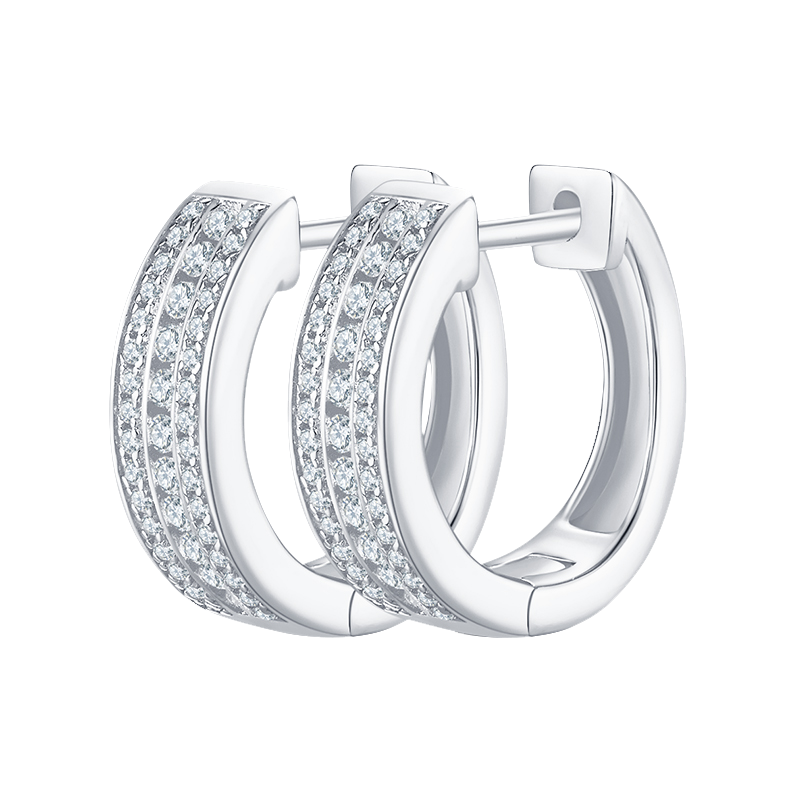 Round Lab-Grown Diamond Hoop Earrings