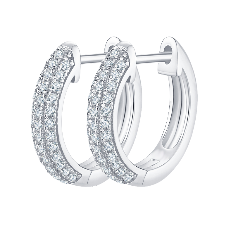 Round Lab-Grown Diamond Hoop Earrings