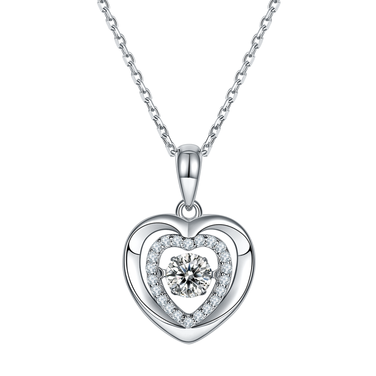 Round Lab-Grown Diamond Love Pendant Necklace