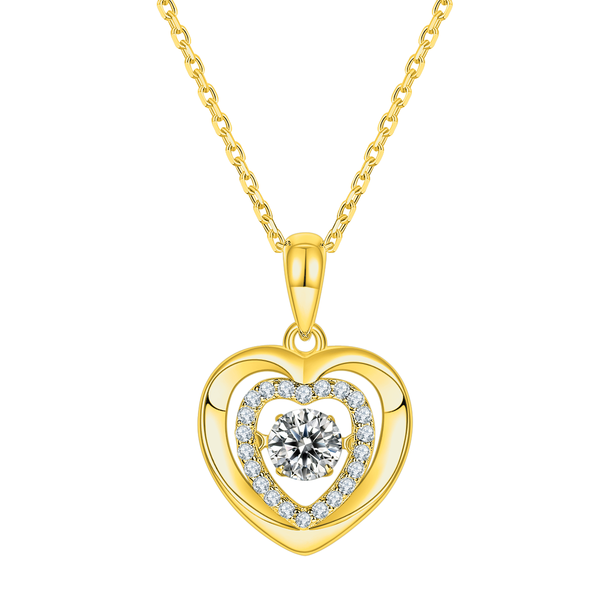 Round Lab-Grown Diamond Love Pendant Necklace