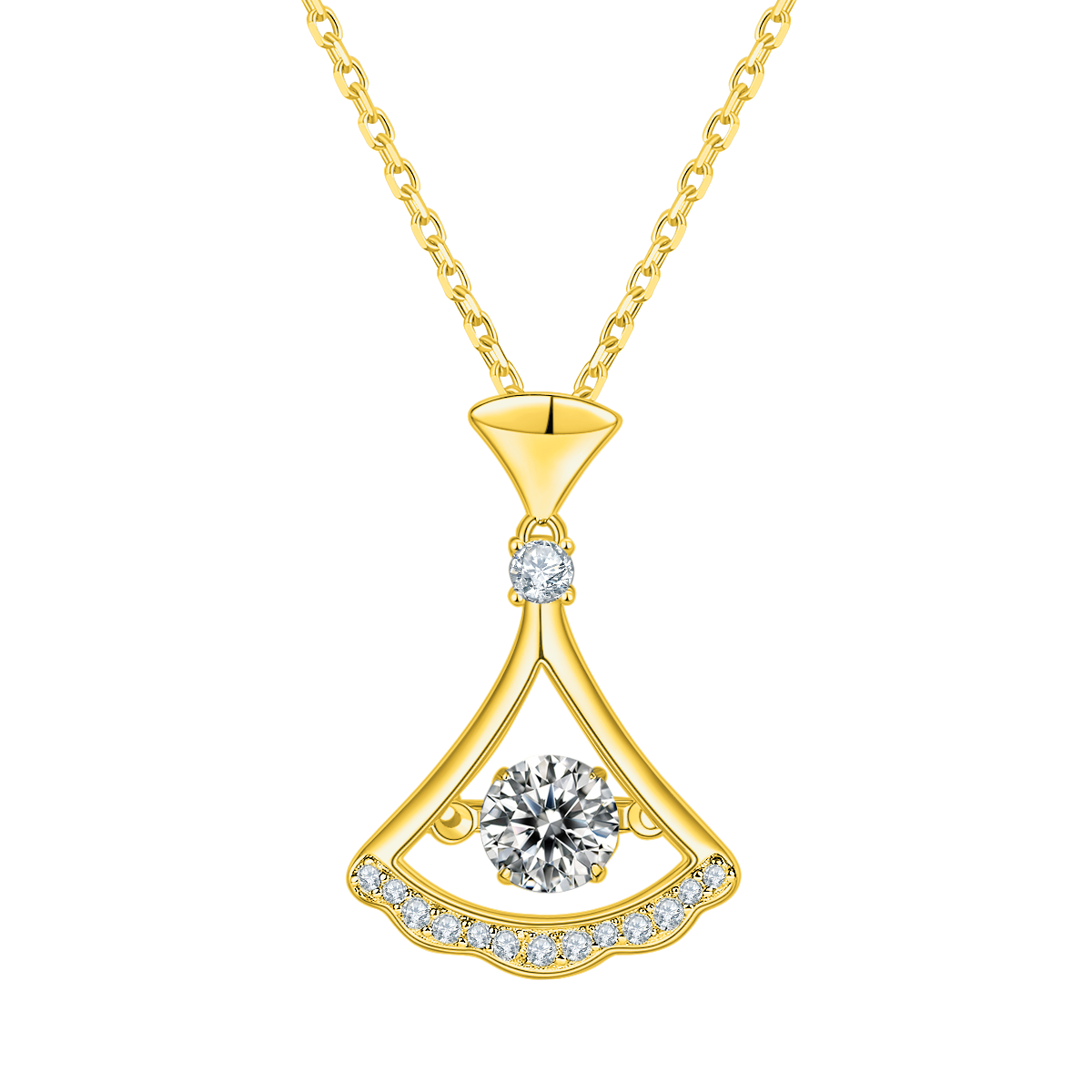 Round Lab-Grown Diamond Miniskirt Pendant Necklace