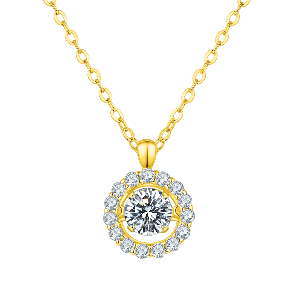 Round Lab-Grown Diamond Pendant Necklace