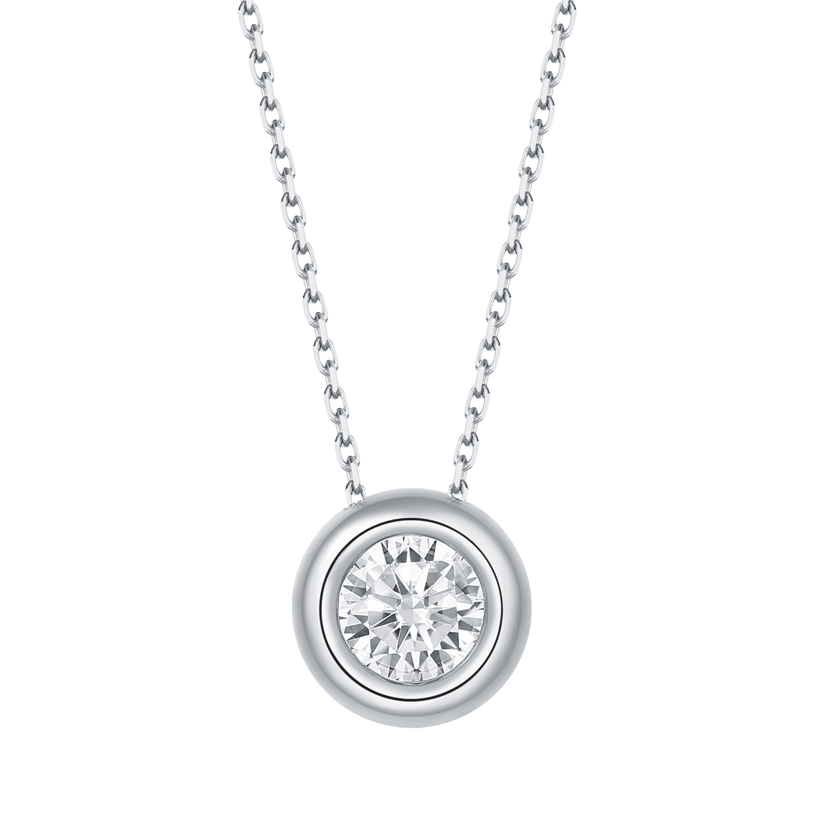 Round Lab-Grown Diamond Solitaire Necklace