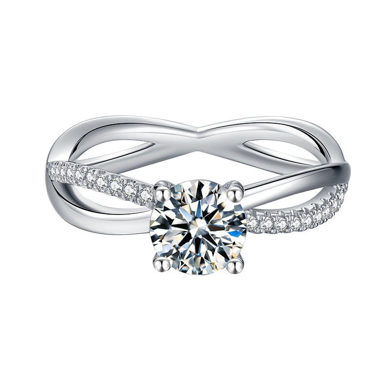 Round Lab-Grown Diamond Twist Engagement Ring