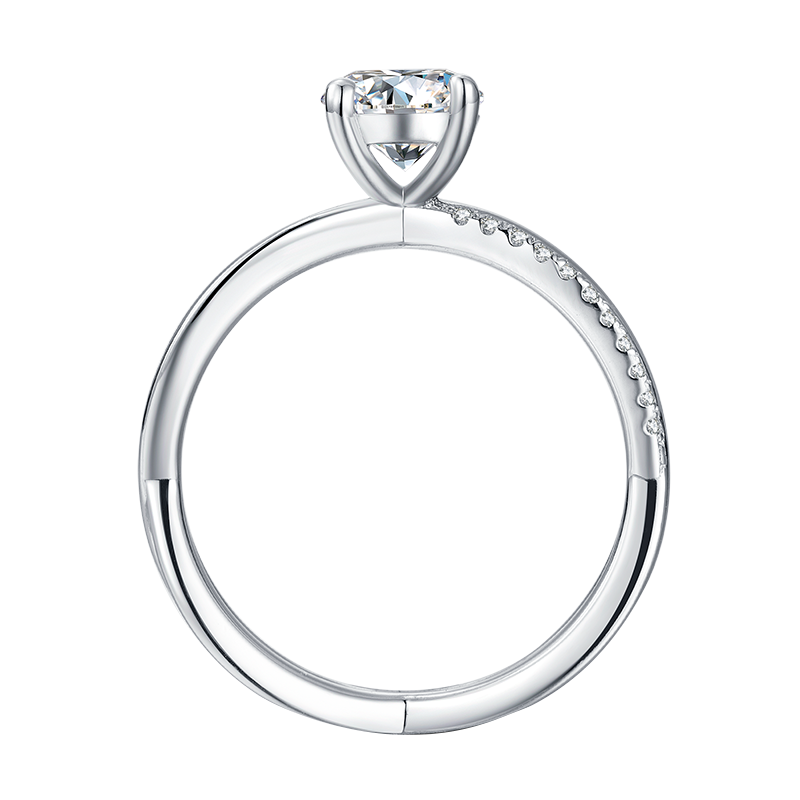 Round Lab-Grown Diamond Twist Engagement Ring