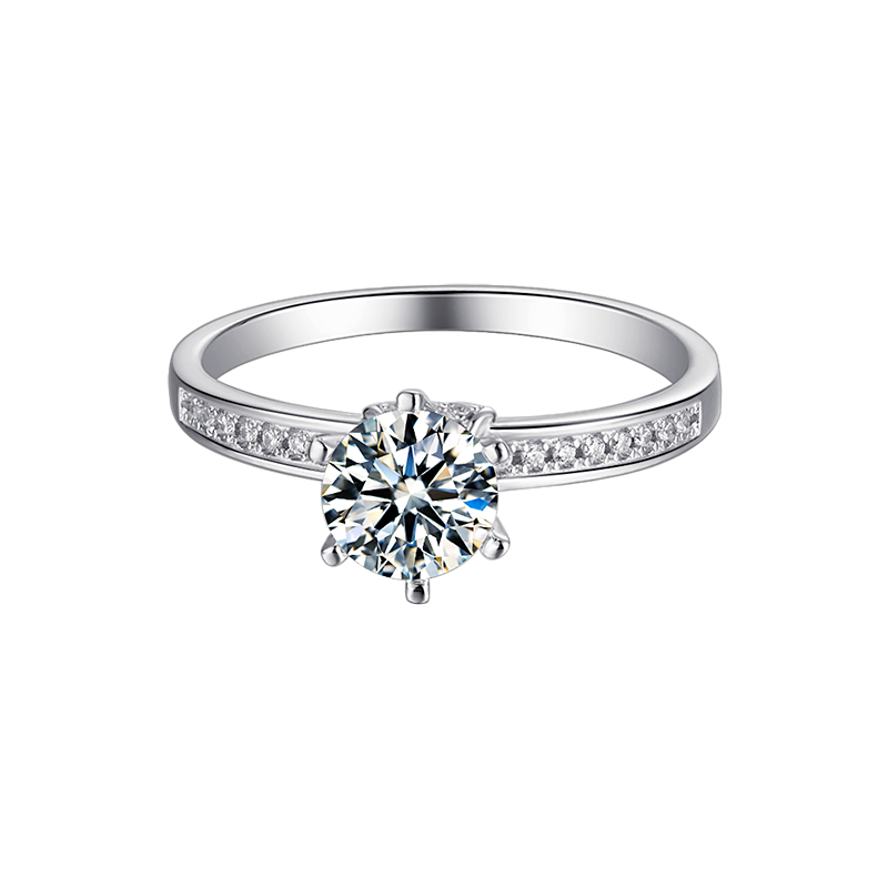 Round Lab Grown Diamond 14K Gold Vintage Engagement Ring