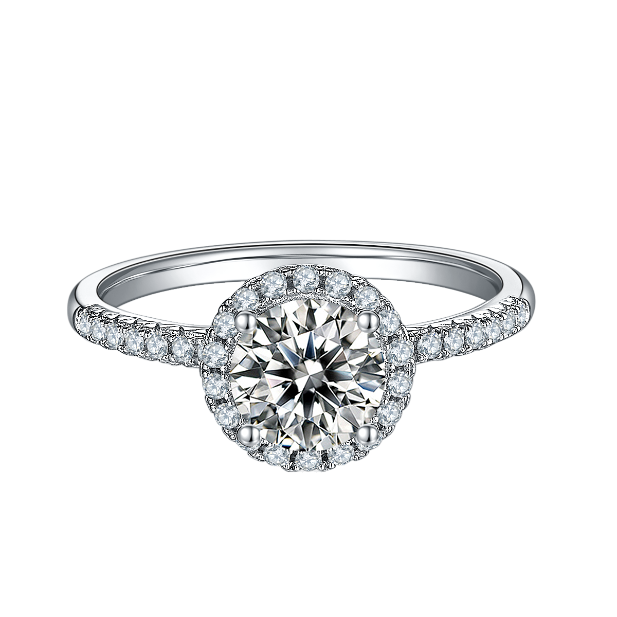 Round Lab Diamond Halo Vintage Ring