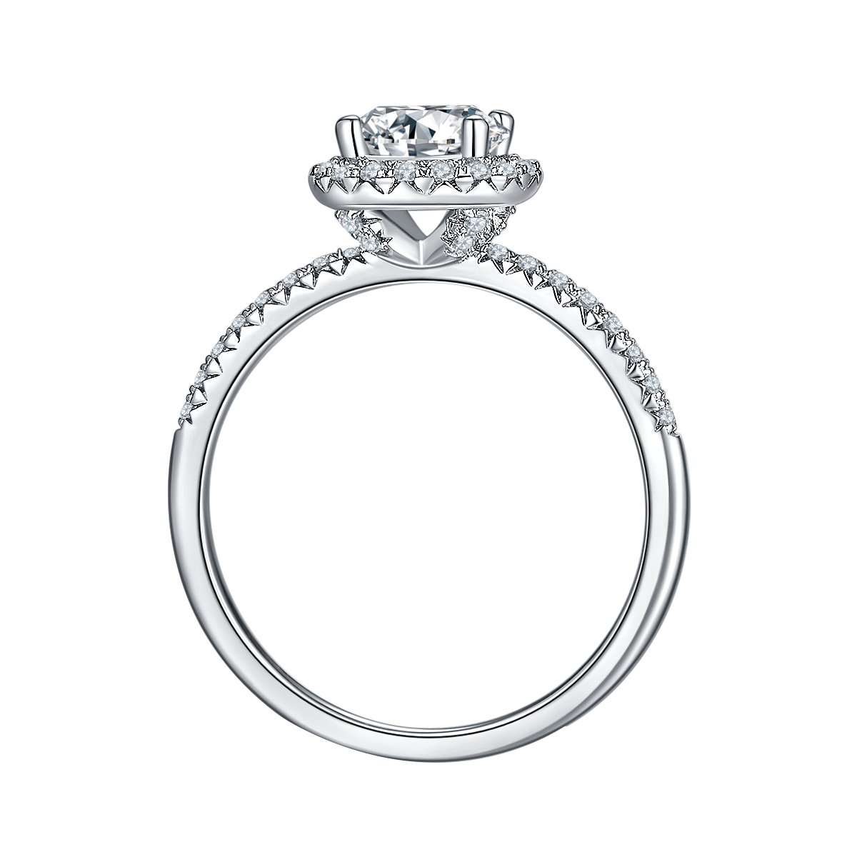 Round Lab Diamond Halo Vintage Ring