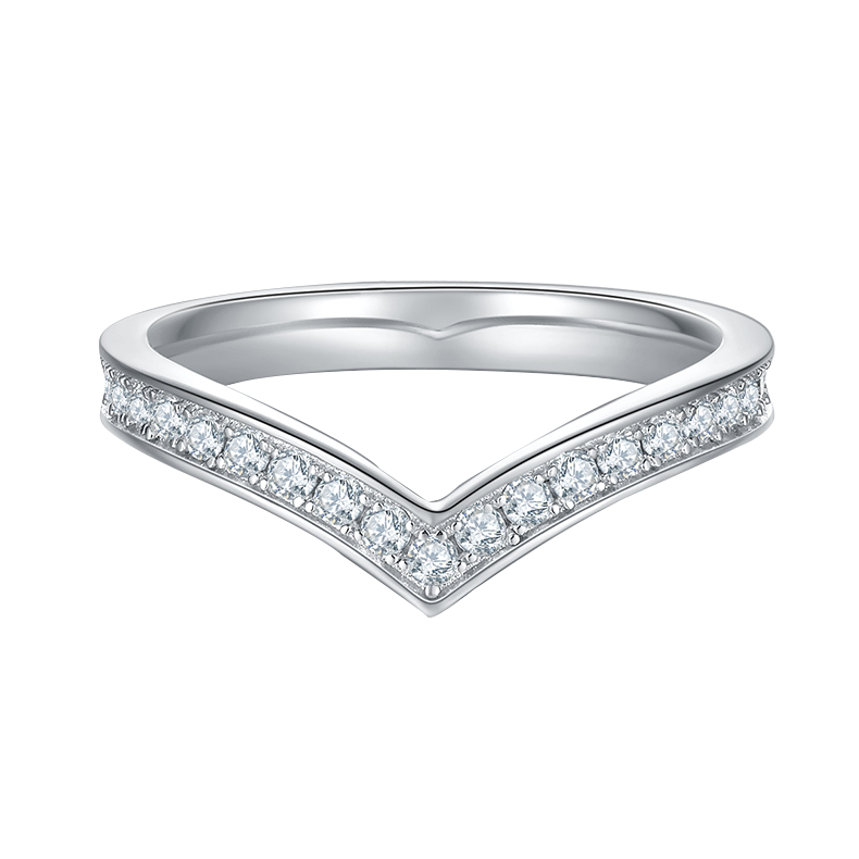 Round Lab Diamond V Shape Eternity Ring