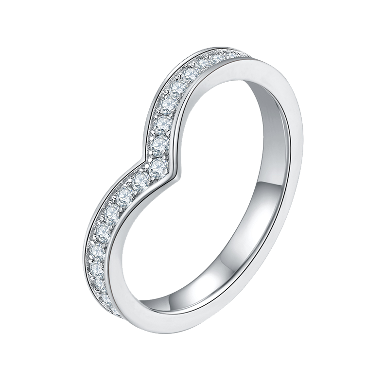 Round Lab Diamond V Shape Eternity Ring