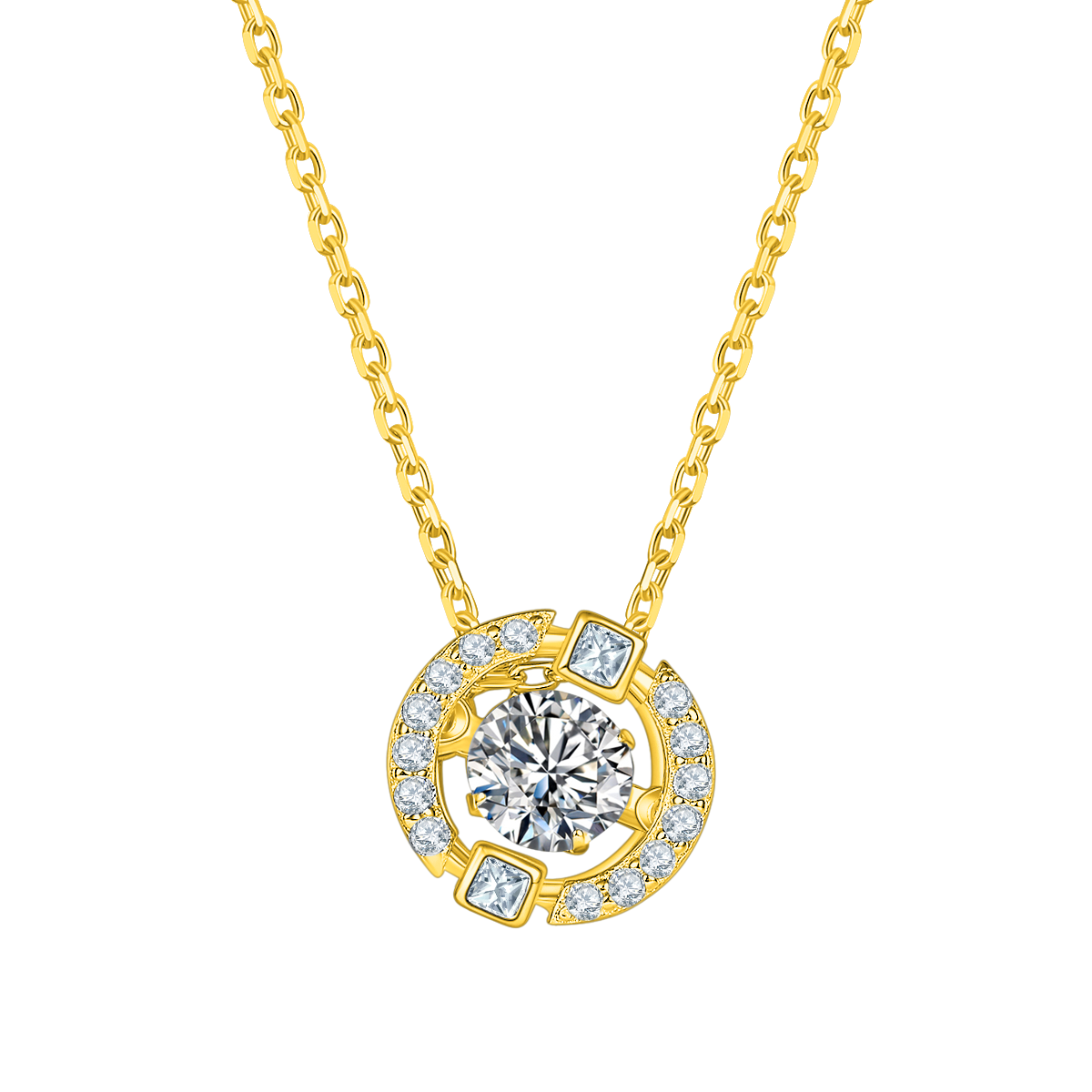 Round Lab Grown Diamond Beating Heart Pendant Necklace