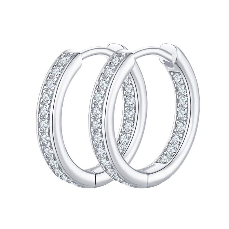 Round Lab Grown Diamond Channel Set Hoop Earrings