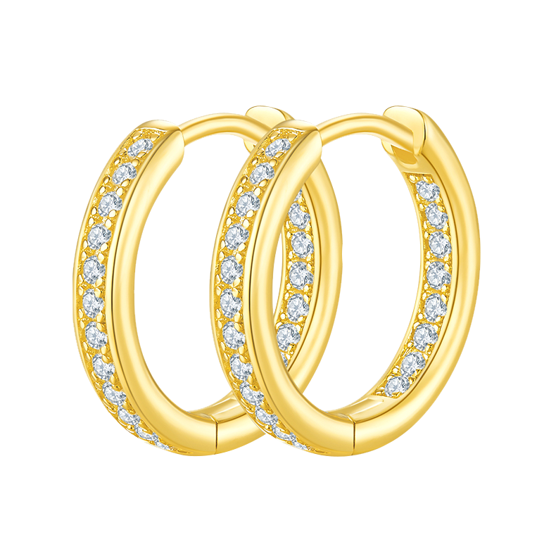 Round Lab Grown Diamond Channel Set Hoop Earrings