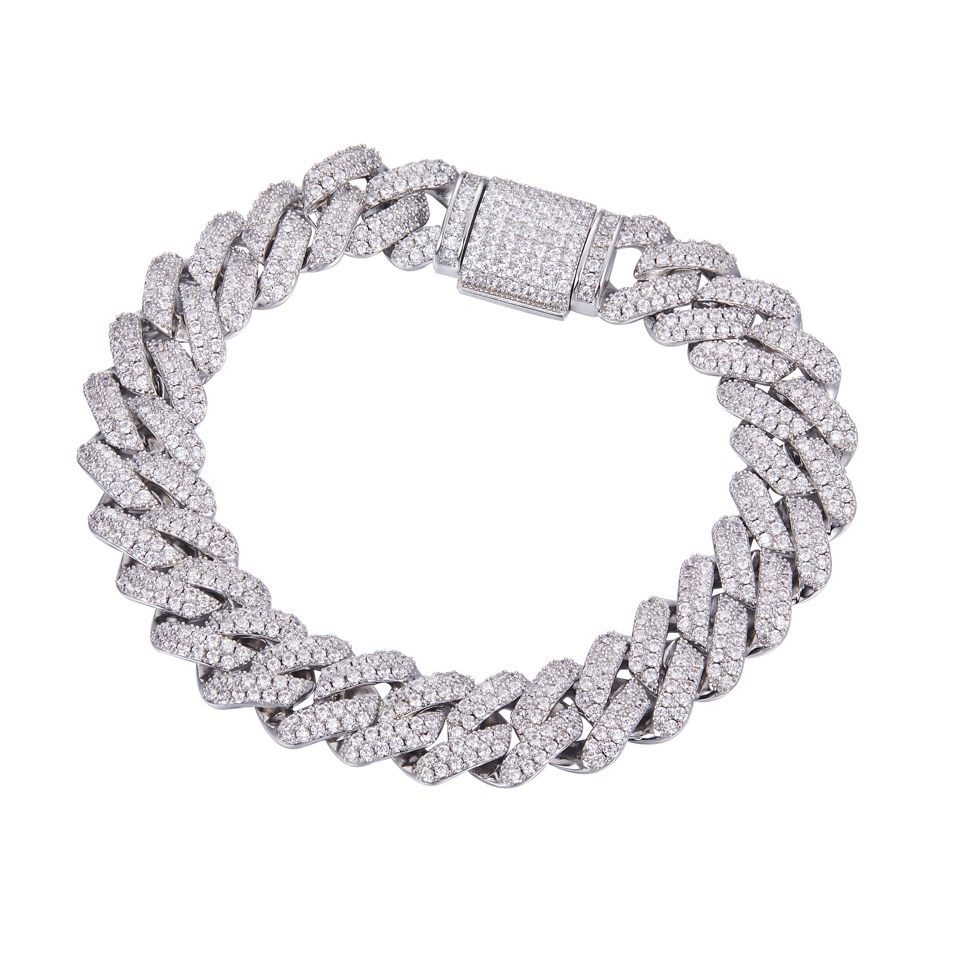 Round Lab Grown Diamond Cuban Link Bracelet