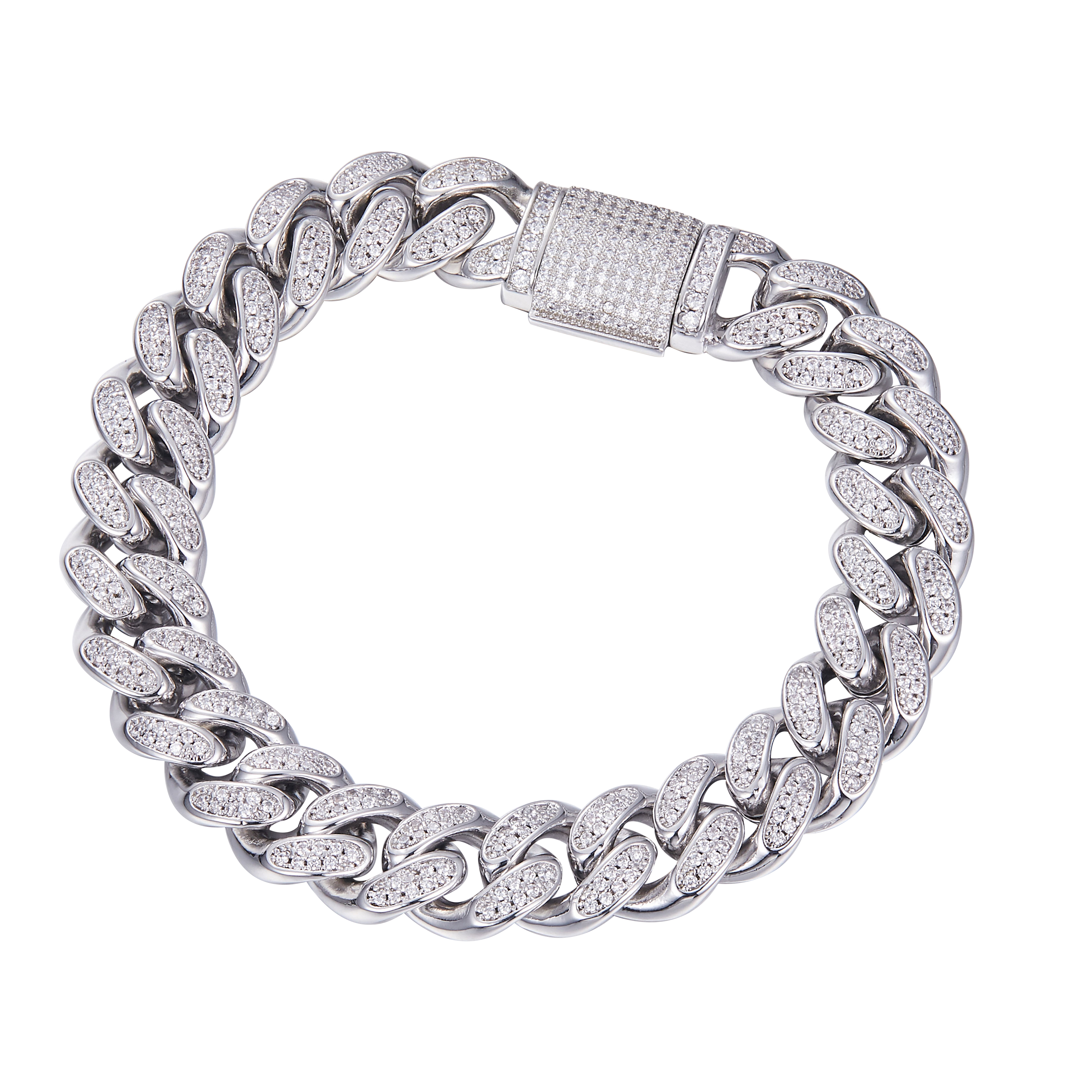 Round Lab Grown Diamond Cuban Link Bracelet-Classic Series 2