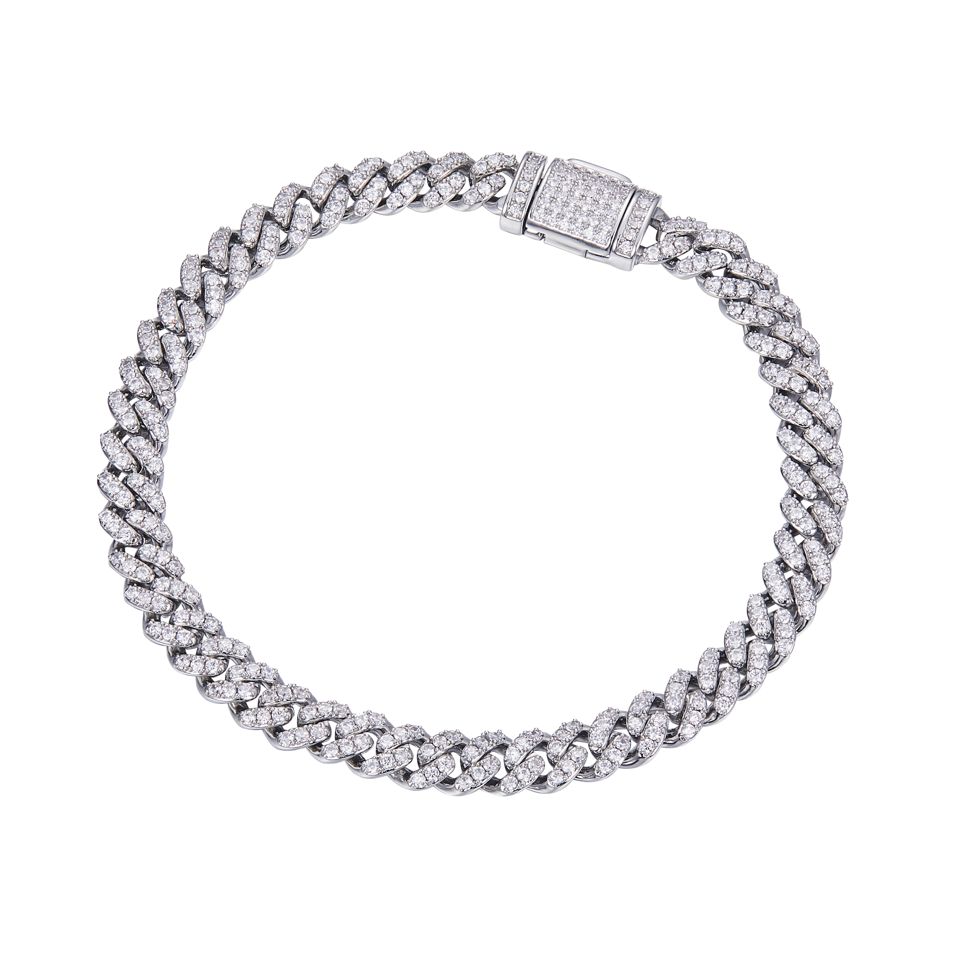 Round Lab Grown Diamond Cuban Link Bracelet