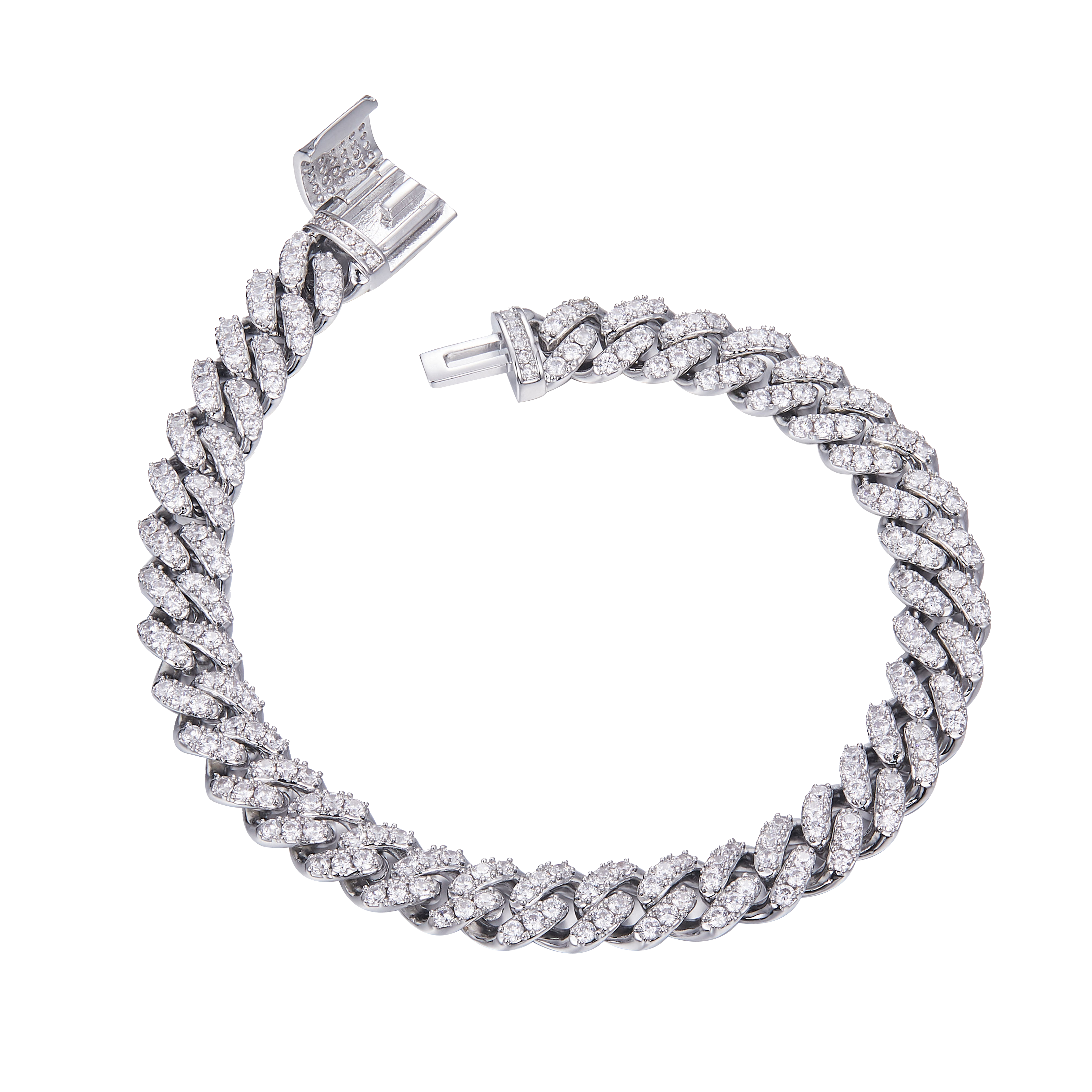 Round Lab Grown Diamond Cuban Link Bracelet