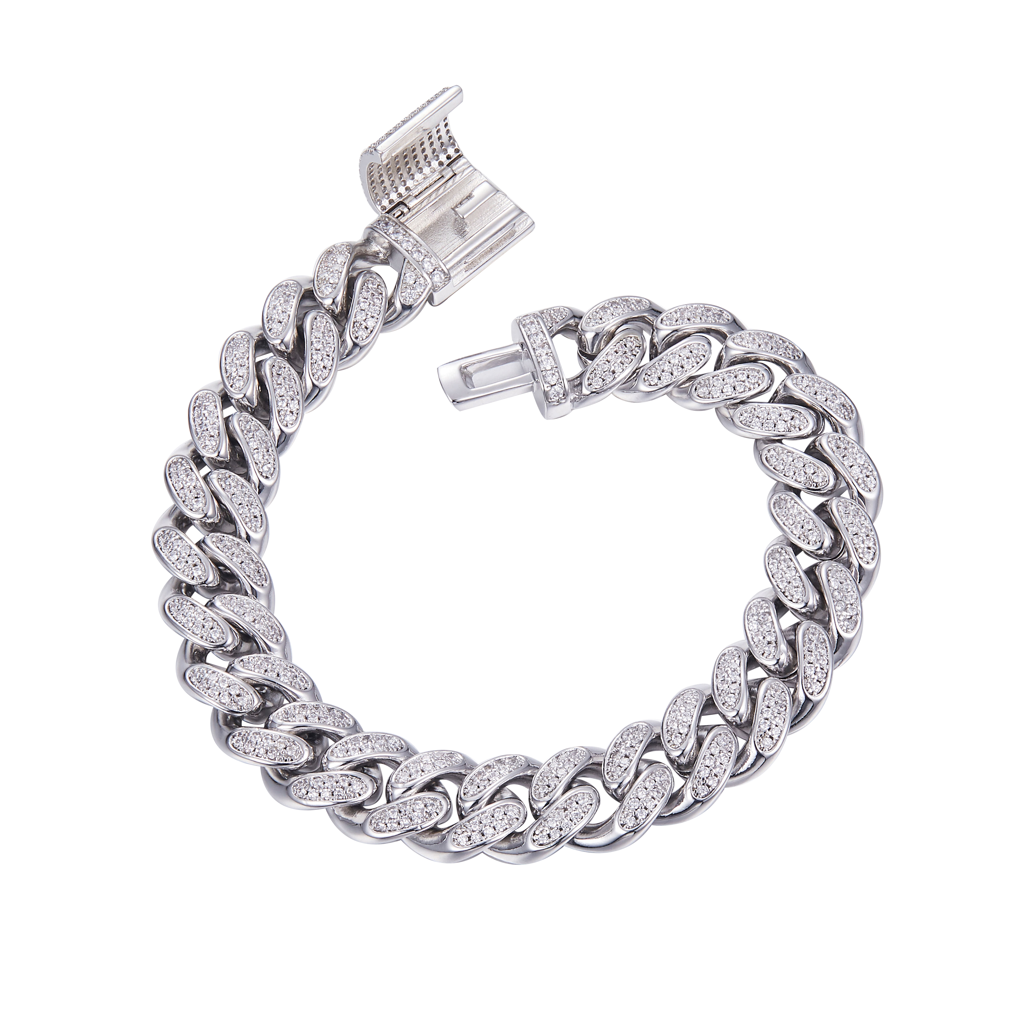 Round Lab Grown Diamond Cuban Link Bracelet-Classic Series 2