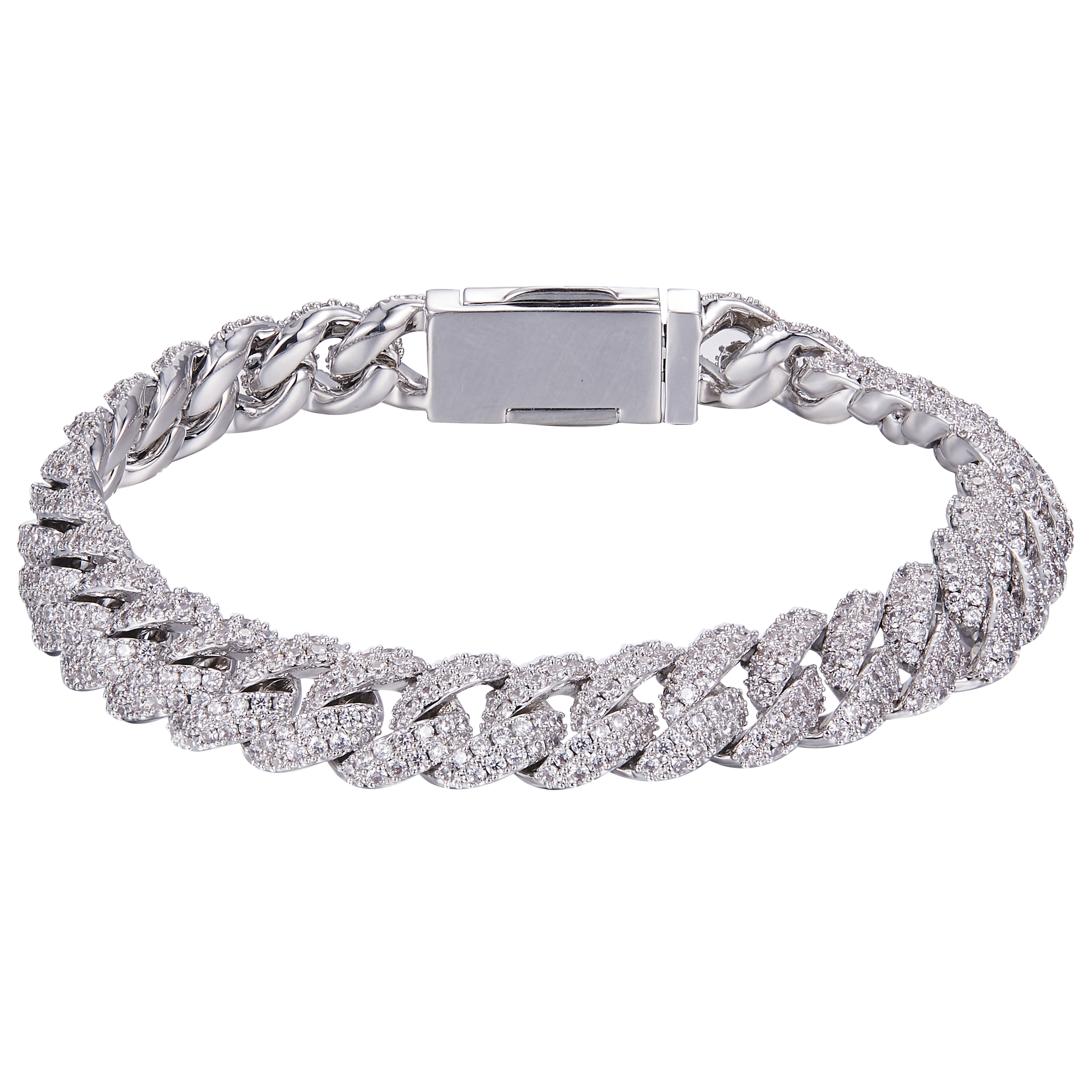 Round Lab Grown Diamond Cuban Link Bracelet