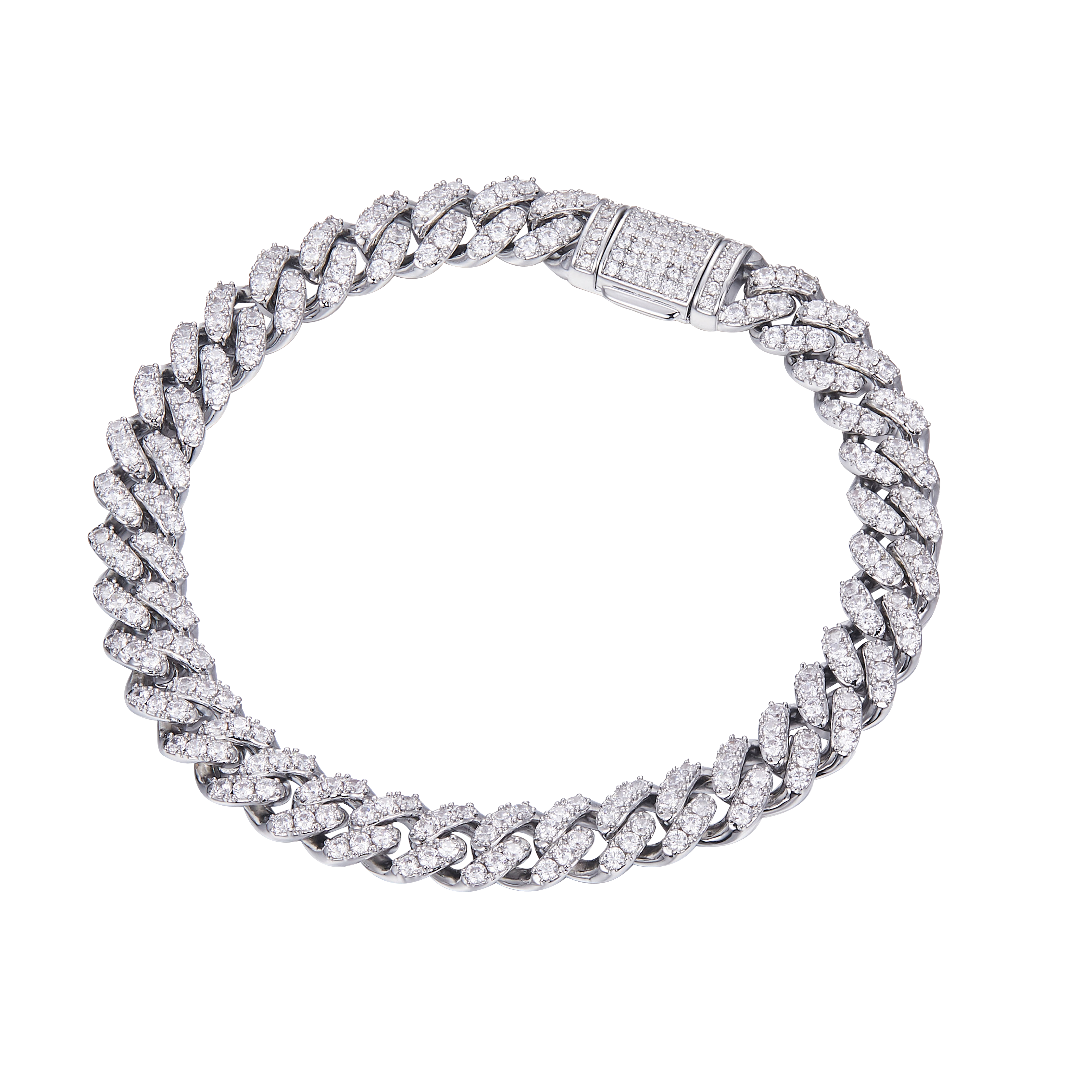 Round Lab Grown Diamond Cuban Link Bracelet