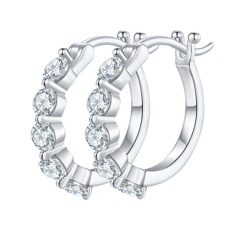 Round Lab Grown Diamond Hoop Earrings