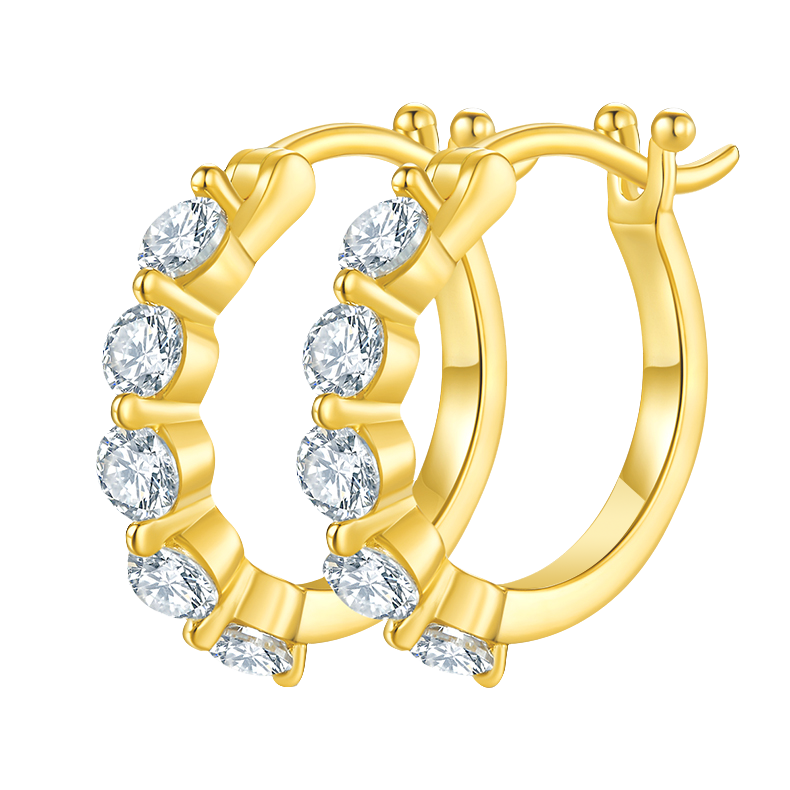 Round Lab Grown Diamond Hoop Earrings